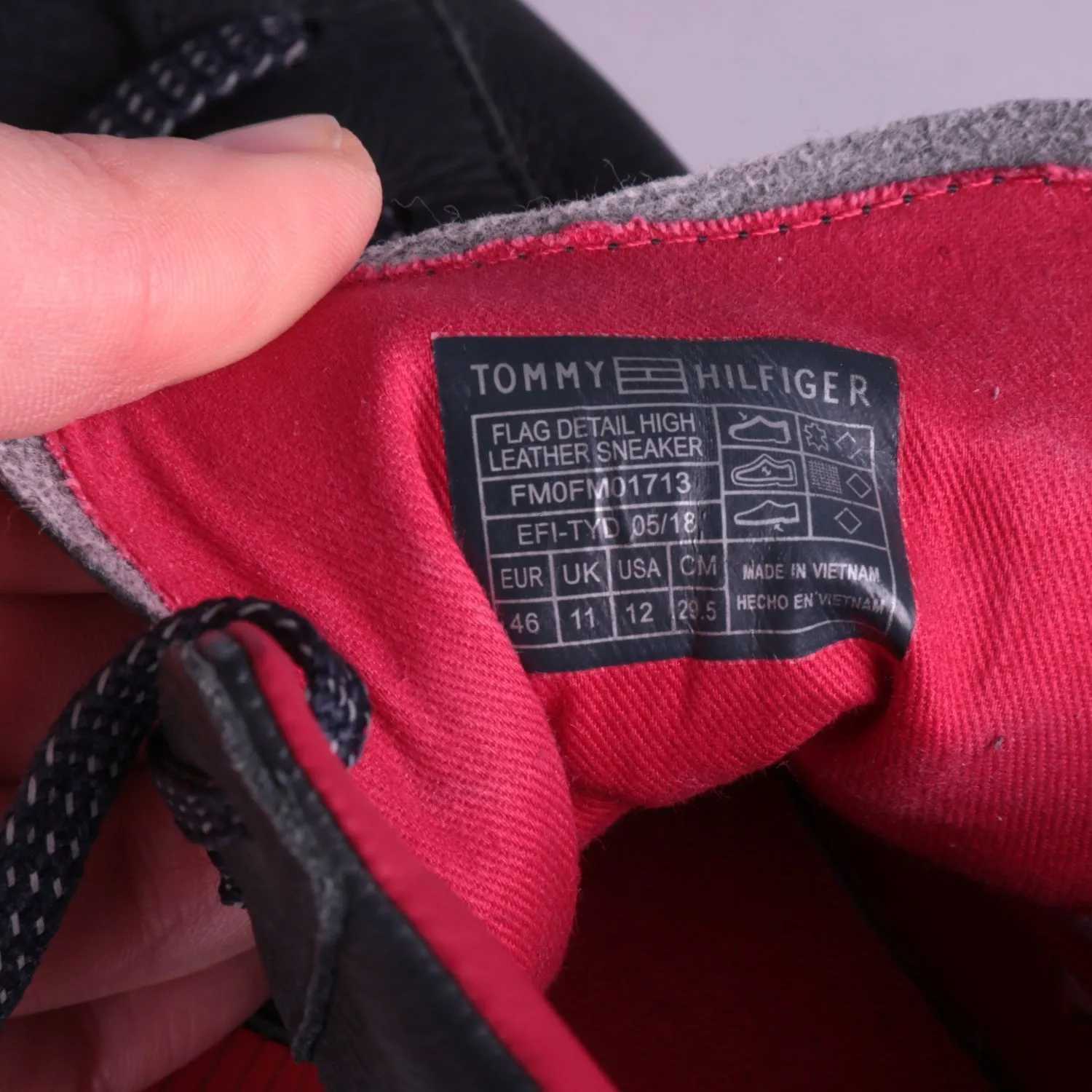 Чёрные кеды Tommy Hilfiger из натуральной кожи, размер 46