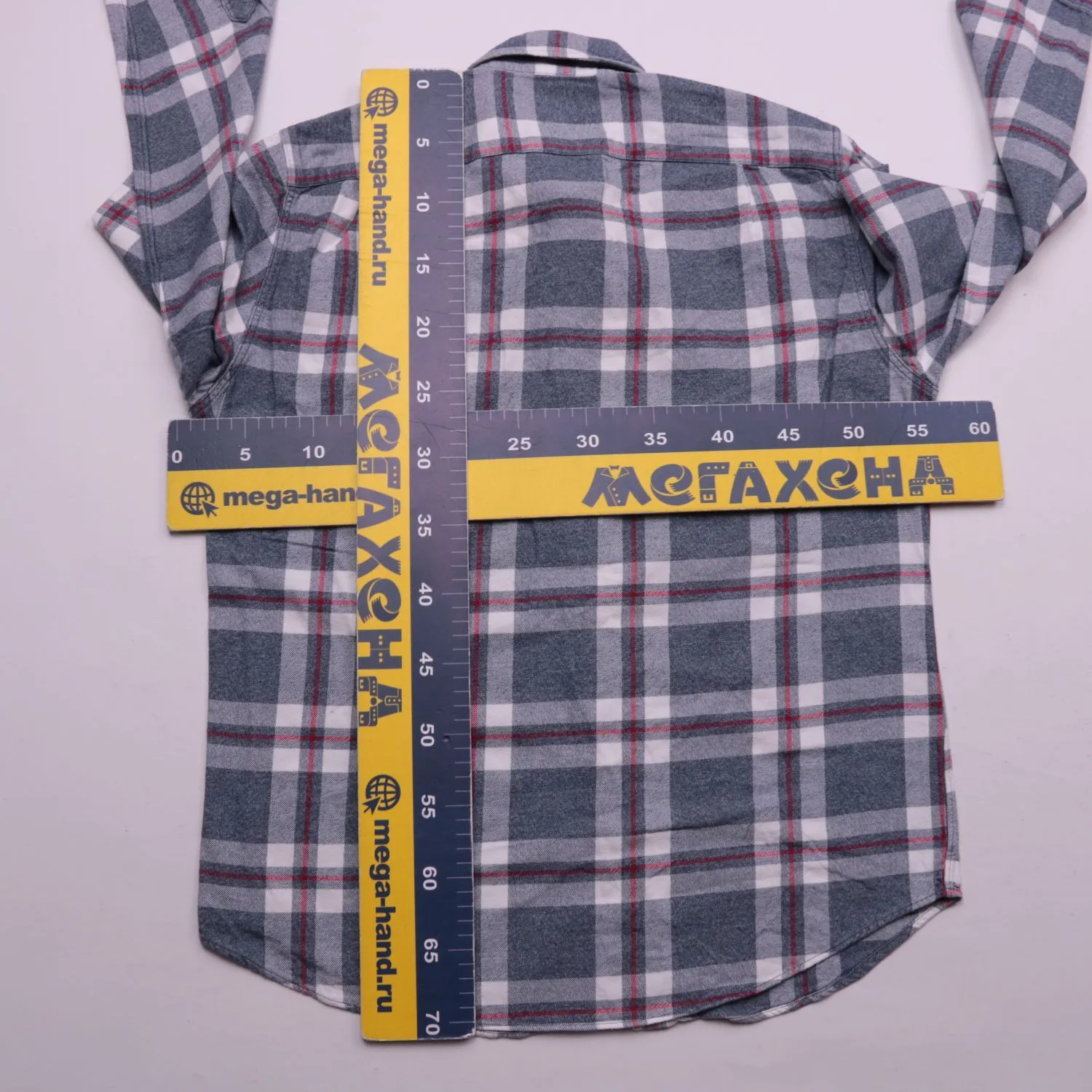 Серая рубашка J.CREW в клетку, размер 48 (M)