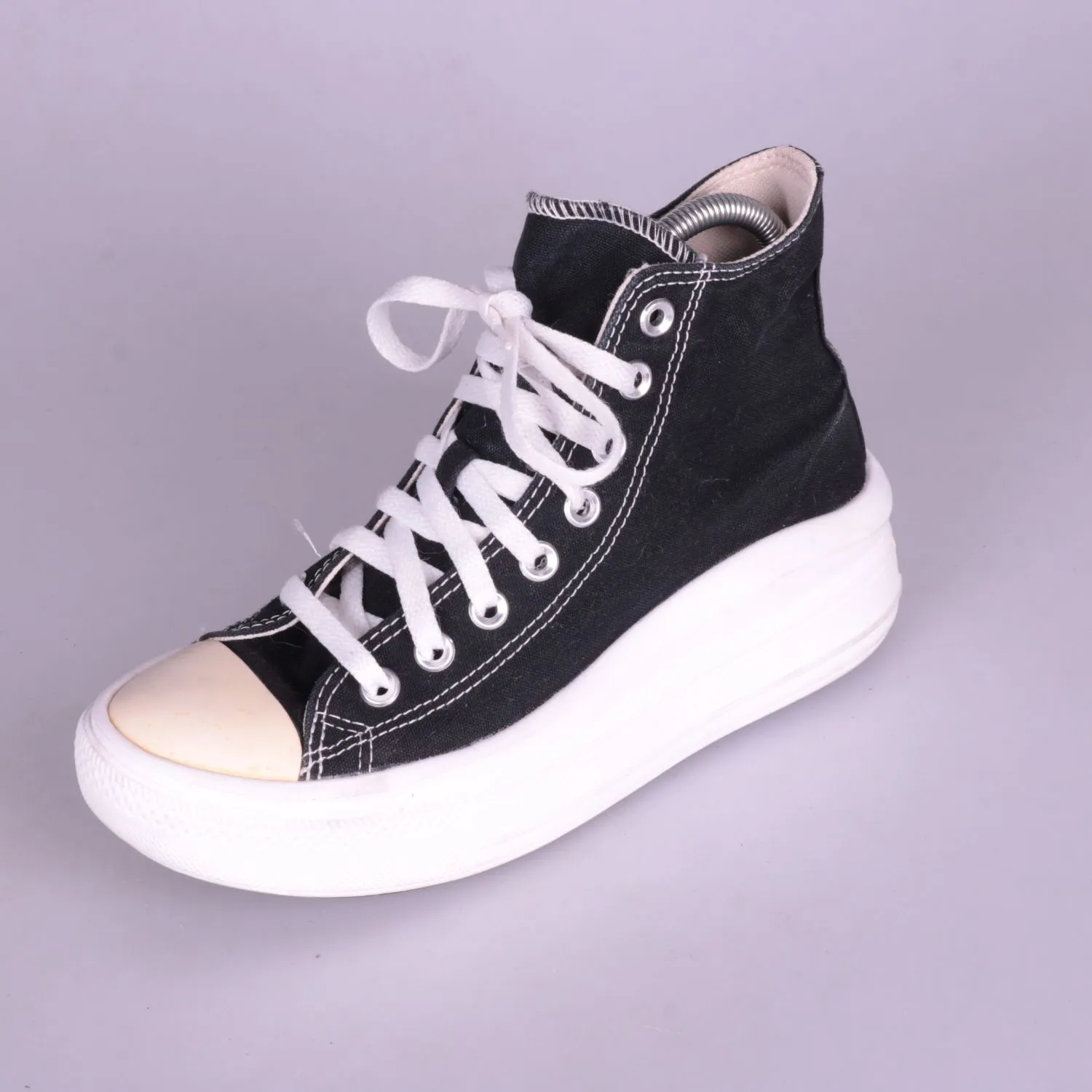 Чёрные высокие кеды Converse на платформе, размер 38