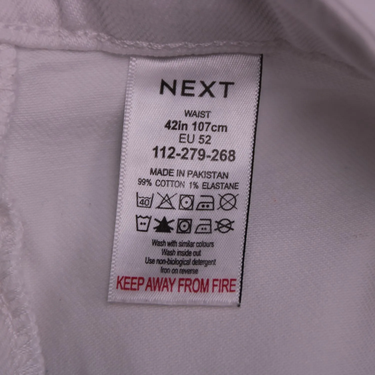 Белые мужские шорты NEXT прямого кроя, размер 52 (L/XL)