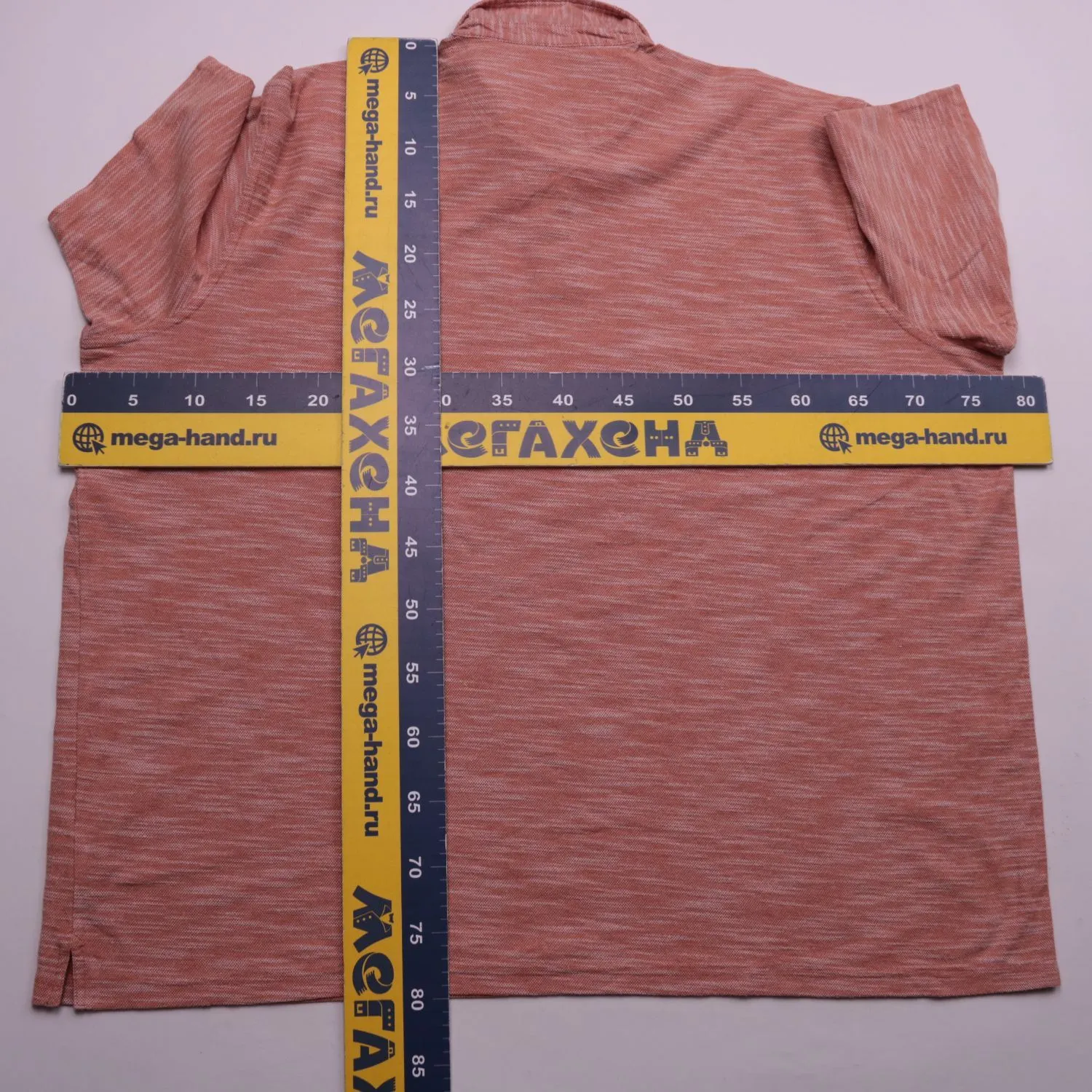 Терракотовое поло Cotton Traders с меланжевой фактурой, размер 64 (5XL)