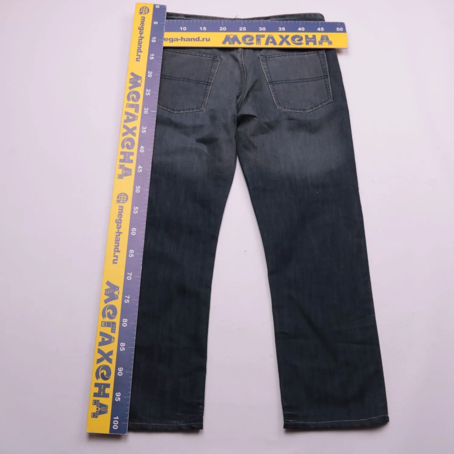 Тёмно-синие джинсы Denim Co прямого кроя, размер 46 (S)